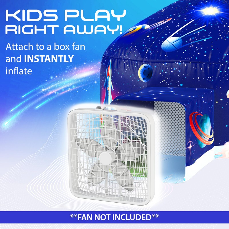 W&O Galactic Aerodome with LED Lights - Inflatable Space Fort
