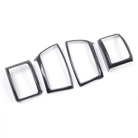 4pcs Carbon Fiber Color Air Conditioning Dashboard Vent Cover Fit for Ford Ranger Accessories 2015 2016 2017 2018 2019 2020 2021 ABS