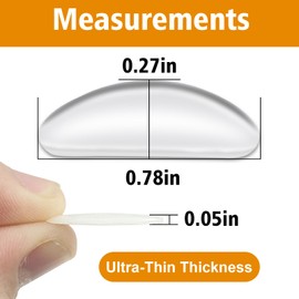 Adhesive Nose Pad,12 Pairs 1.3mm Ultra Thin Stick On Eyeglass Nose pad with Super Sticky Backing,Silicone Anti-Slip for Glasses Sunglasses