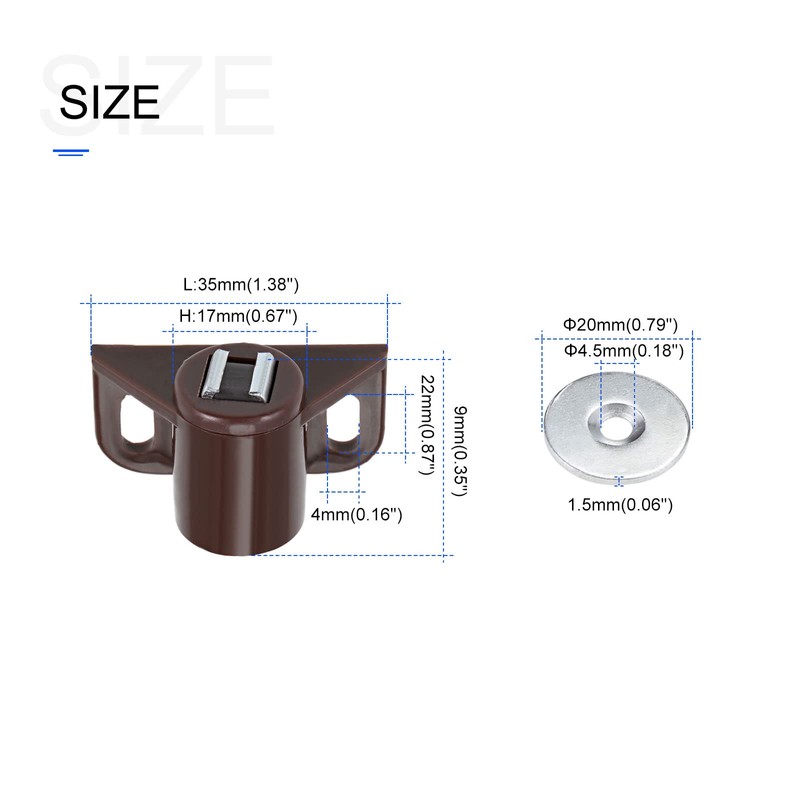 METALLIXITY Magnetic Latches Catch (1.38" x 0.87") 6Pcs, Plastic Cabinet