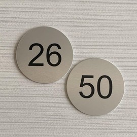 1-1/2 inch Aluminum Numbered Locker Tags (Numbered 26-50)