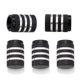 FZL Valve Stem Cap,Universal Stem Cover (5 Pack) for Car Truck SUV Motorcycle Bicycle Car Exterior Accessories (Universal, Black)