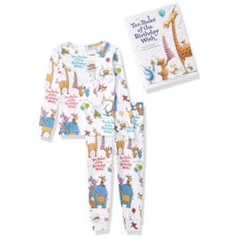 Books to Bed Girl's Book and Long Sleeve Printed Pajama Set, Ten Rules of The Birthday Wish, 2 Years