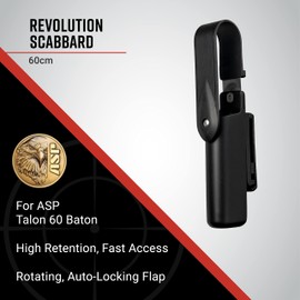 ASP Revolution Baton Scabbard, Polymer Baton Holder Case for ASP Talon Tactical Baton, Black, 60 Centimeters