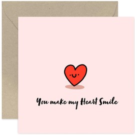 You Make My Heart Smile Greeting Card for Wife - Cute Anniversary Card for Husband Boyfriend Girlfriend - Best Friend Thinking of You Card - Valentines Day Cards