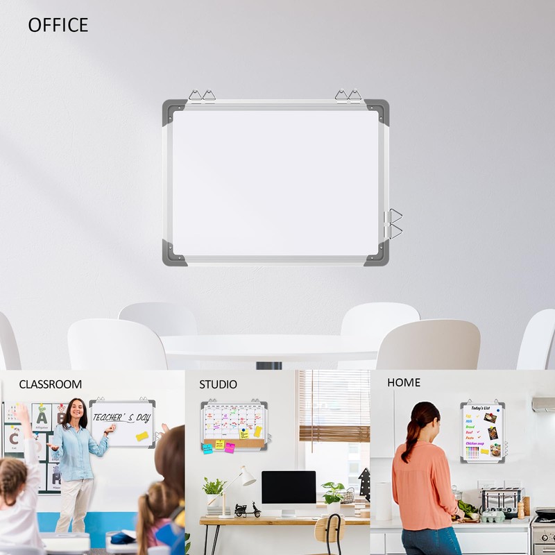 EAONE 16x12 in Double Side Whiteboard Calendar & Cork Board