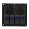 4 Gang Rocker Switch Panel LED Waterproof Dual USB Charging