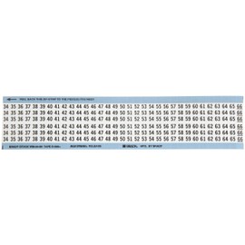 Brady WM-34-66-PK 1.5" Length, B-500 Repositionable Vinyl Cloth Black On White Color Consecutive Numbers Wire Marker Card, Legend "34 Thru 66" (Pack Of 25)