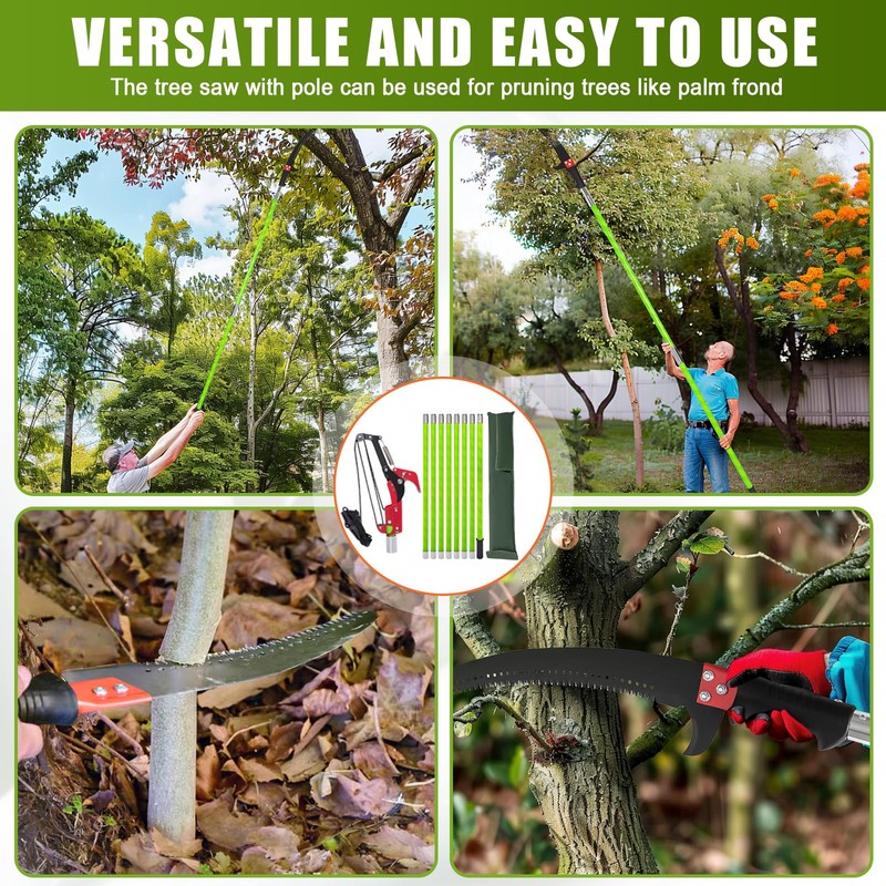 Tree Pruner Pole Saw for Tree Trimming, 7.3-27 Foot Manual