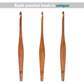 Ommi Ergonomic Handle Crochet Hooks | Handcrafted 7’’ Camwood Crochet Hook | Knitting Needle, Craft Yarn Weave | Best Gift! (Camwood, 6.5 mm)