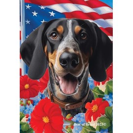 Blue Tick Coonhound - Best of Breed All-American Patriotic I House Flags