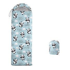 XYNHML Cartoon Panda Camping Sleeping Bags for Adults Kids Boys Girls Warm & Cool Weather Backpacking Kawaii Animals White Cloud Sleeping Bag for All Seasons Camping, Camping Gear Equipment, Traveling