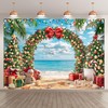 YCUCUEI 7x5ft Fabric Christmas Beach Summer Hawaiian Photography Backdrop
