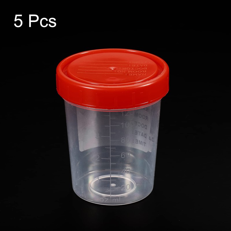 PATIKIL 120mL Sample Cups, 5 Pack Sample Containers Leak Proof