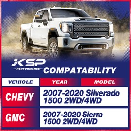 KSP Leveling Lift Kit for 2007-2020 Chevy Silverado 1500 GMC Sierra 1500, 3"F+2"R Full Suspension Lift Kits Including 3 Inch Front Strut Spacer and 2 Inch Rear Lift Block with Extended U Bolts