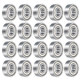 sourcing map 30pcs 608ZZ Miniature Deep Groove Ball Bearings 8x22x7mm Double Sealed Bearings for Electric Motor, Home Appliances, Garden Machinery Silver Tone
