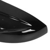 Pair Horned Rearview Side Door Mirror Covers Glossy Black Replacement