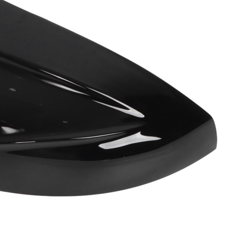 Pair Horned Rearview Side Door Mirror Covers Glossy Black Replacement