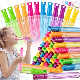 48 Pack Big Bubble Wands Bulk in 6 Colors, Bulk Party Favors for Boys & Girls, Ideal Summer Toy for Easter, Halloween, Valentine, School Classroom Prizes and Goodie Bags Stuffers