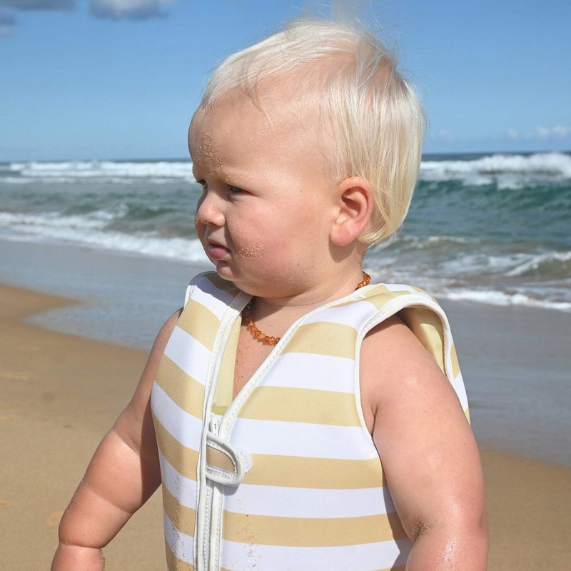 Kids Swim Vest 1-2 | Sid The Seagull Mustard Stripe
