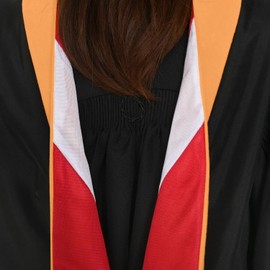 Endea Graduation Masters Hood for Engineering, Civil Engineering College Degrees -Unisex-University Academic Regalia Hood (Orange/Red/White)