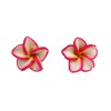 Red and White 3D Flower Stud Earrings Flower Garden Miniblings