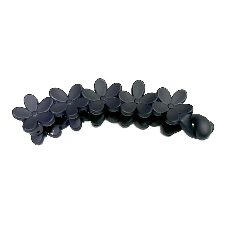 No Slip Banana Clip Flower, Matte Black