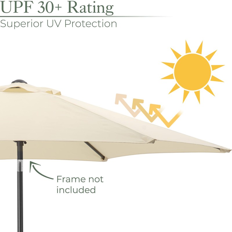 CHRISTOW Replacement Parasol Canopy 2.4m Hexagonal 6 Arms UV 30+