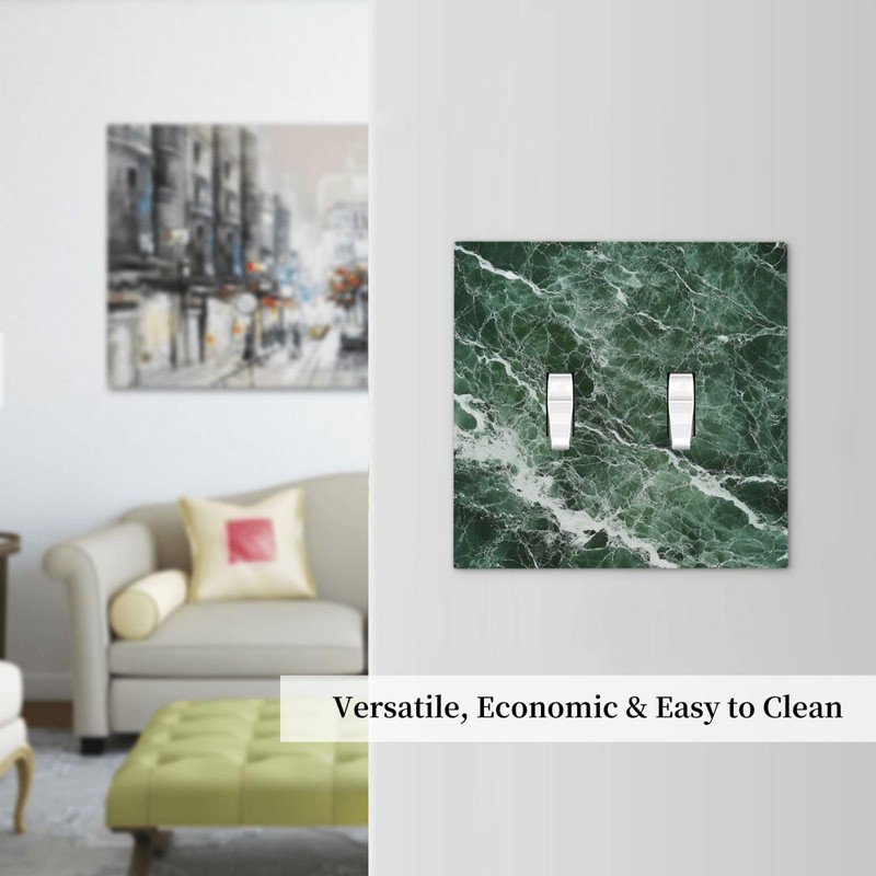 Donecmminery Decorative Switch Plates Forest Marble Dark Green With White