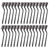 30PCS Mini Wire Brush Stainless Steel Brush,Curved Handle Masonry Brush