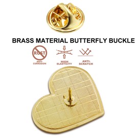 12/Pcs Valentine's Day Heart Love Lapel Pins Bulk - Metal Red Heart Health Brooch Badge gifts