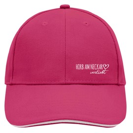 Huuraa Cappy Hat Horb am Neckar in Love Unisex Cap Size with Name of Your Favourite City in Baden-Württemberg Gift Idea for Friends and Family, Pink/white