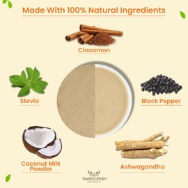 TeaNOURISH Ashwagandha Coconut Latte | Caffeine Free Herbal Tea | Indian Superfoods Ashwagandha & Coconut | Relieves Stress and Supports Immunity | 100% Natural - 100 g