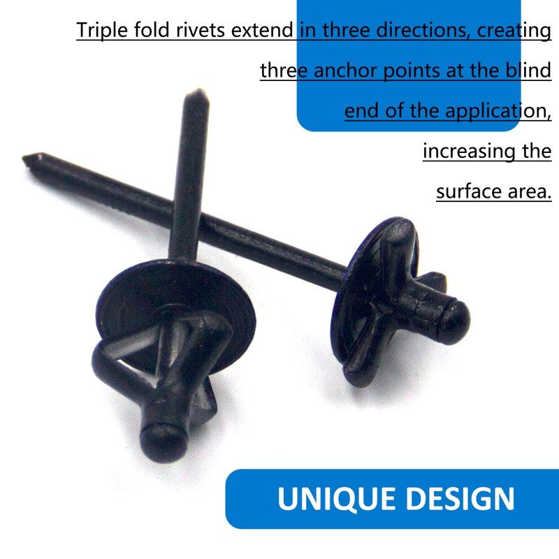 BESTYCHAO 60pcs Tri-Fold Exploding Large Head Aluminum Blind Rivet Pop