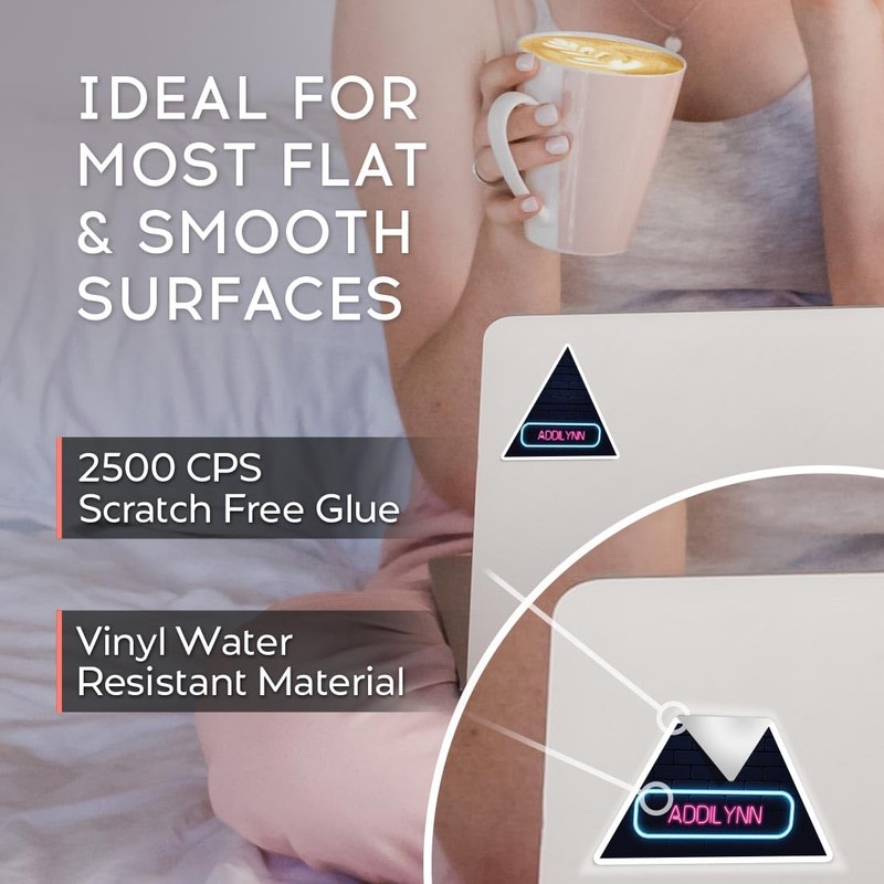 Vinyl Triangle Stickers (Set of 4) 10cm - Neon Sign