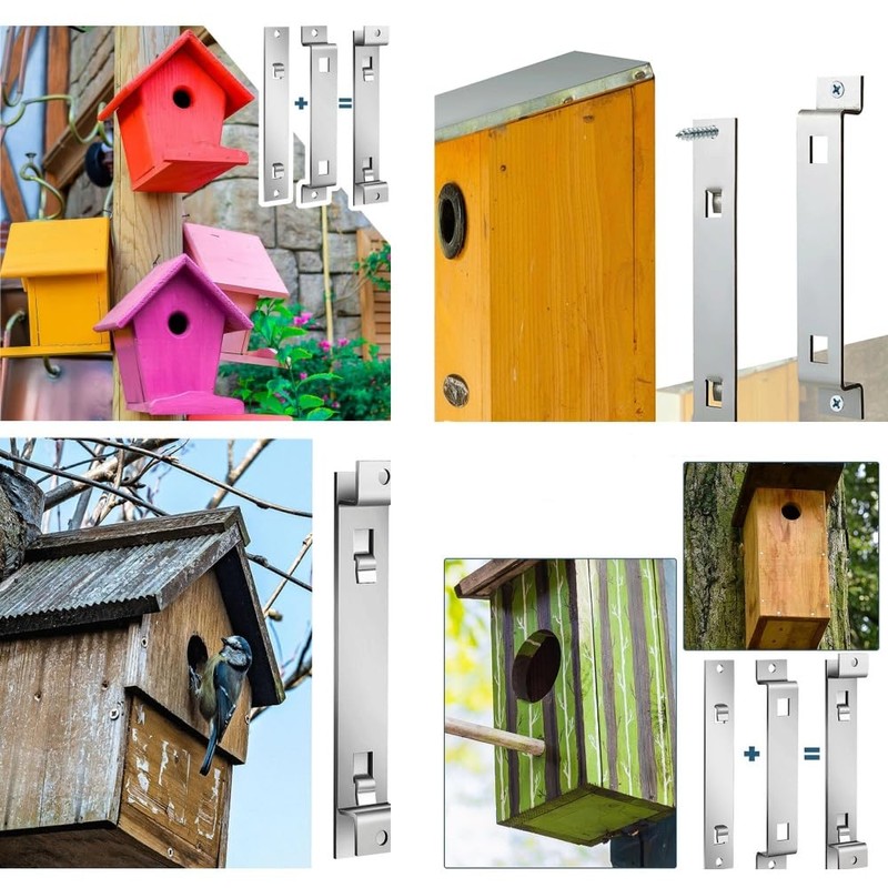 Naisfei Metal Bird Bracket，2 Sets with Screws, for Hanging Outside