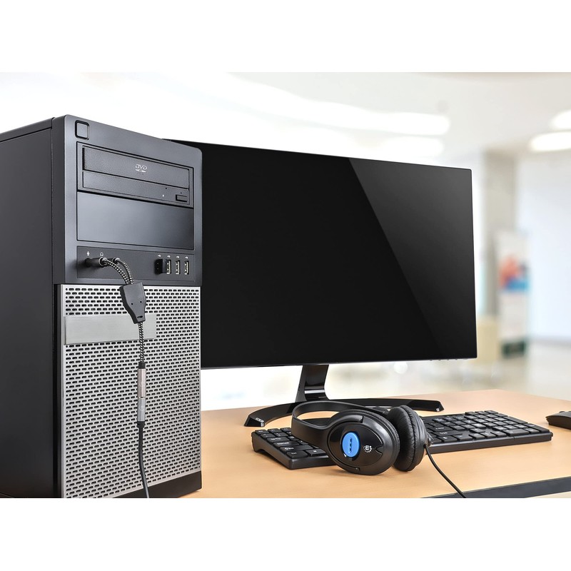 MANHATTAN Headset Adaptor Cable with Aux Y-Audio Splitter 15 cm