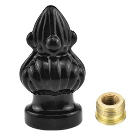 MARRTEUM Antique Brass Lamp Finial Cap Knob Retro Lamp Finial Decoration with Dual-Thread Screw for Lamp Shade, Fit Both 3/8" and 1/4-27, 1 Pack Black