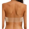 Strapless Clear Back Strap Convertible Bra with Lace Padded Underwired