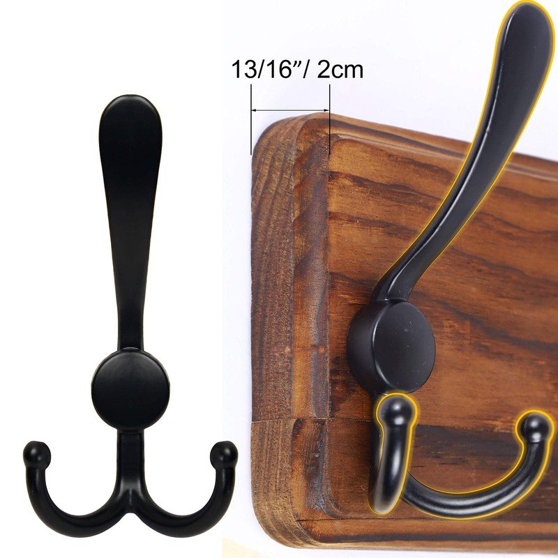 SKOLOO Rustic Wall Mounted Coat Rack: 16" Hole to Hole,