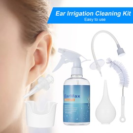 Ear Wax Removal Kit Ear Irrigation Cleaning Kit with Ear Washing Syringe Squeeze Bulb Ear Basin Brush Earwax Remover for Adults Kids Ear Care
