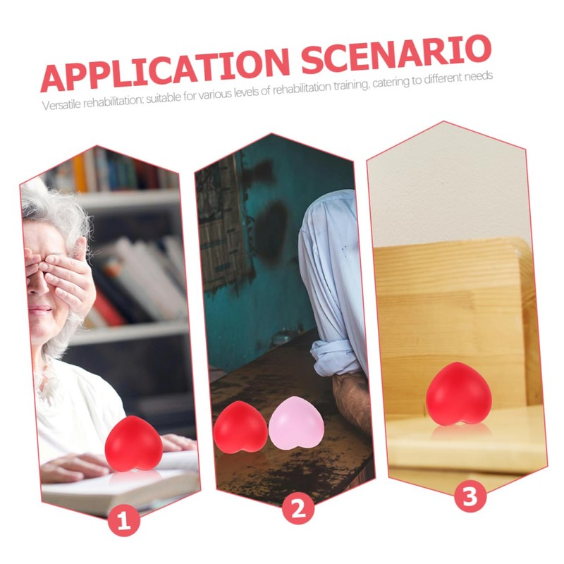 Healeved 4Pcs Heart Shaped Hand Exercise Balls for Elderly Durable
