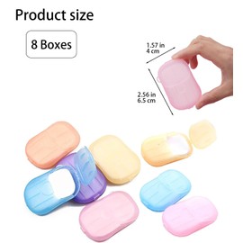 8 Boxes Portable Soap Paper Sheets, Mini Portable Disposable Travel Soap Sheets Hand Washing Cleaning Soaps Slices Strips for Outdoor On-The-go Camping Hiking Personal Care