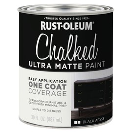 Rustoleum 391444 Chalked Black Abyss Ultra Matte Interior Paint, 30 oz., Black Abyss