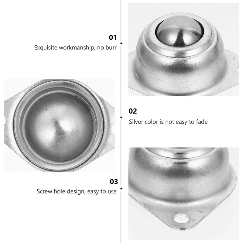 TEHAUX 20pcs Roller Ball Transfer Bearings Universal Rotation Caster Smooth&