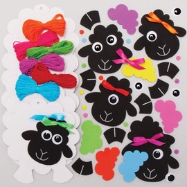 Baker Ross Fluffy Sheep Weaving Kits - Pack of 6, Weaving Kits for Kids (AX858)