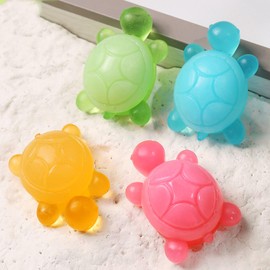 Turtle Shape Scented Botanical Bath Soap Bars,4 PCS Multicolour Handmade Essential Oil Clean Toning Soaps For Kids,Face Body Moisturizing Artisanal Soap with Blistering Net