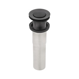 Ruvati Push Pop-up Drain for Bathroom Sinks Without Overflow - Gunmetal Black Stainless Steel - RVA5103BL