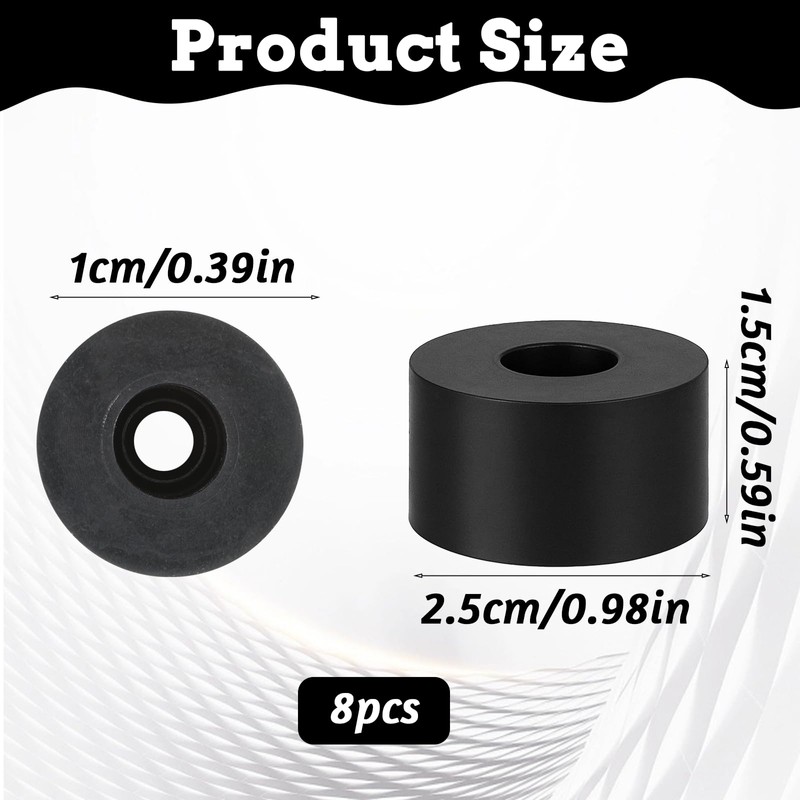 8 Pcs 1/2 Inch Rubber Spacer Rubber Washers for Bolts