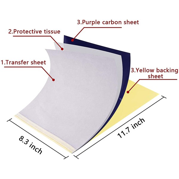 50 Sheets Tattoo Transfer Paper Tattoo Stencils Tracing Paper A4